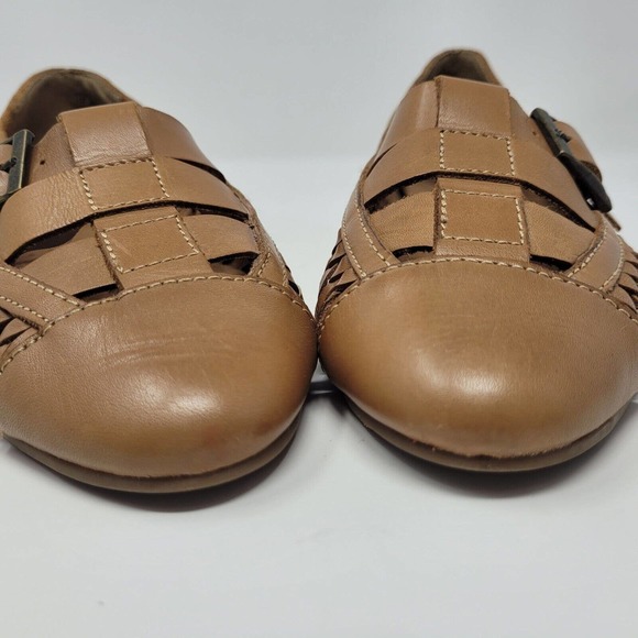 [SOLD]Bass Shoes Womens 11 Brown Leather Flats Woven Casual Hayden Fawn Loafer - Picture 7 of 10